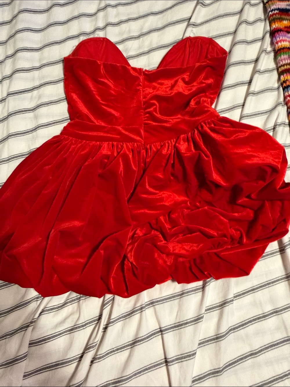 AKIRA Red Strapless Velvet Mini Dress - Picture 3 of 3